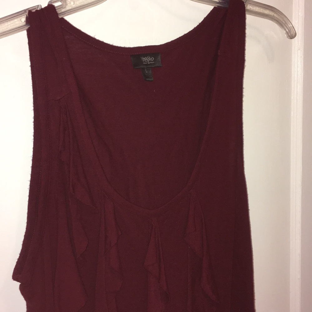 Long ruffle tank top
